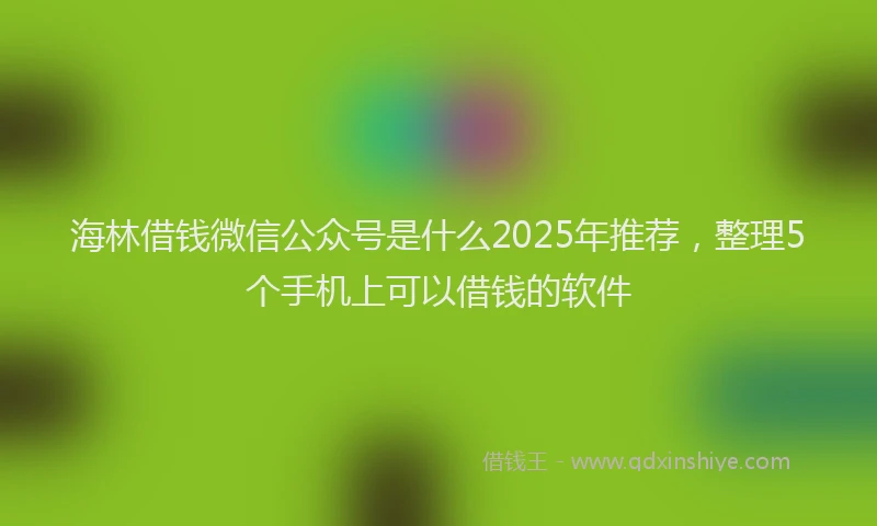 海林借钱微信公众号是什么2025年推荐，整理5个手机上可以借钱的软件
