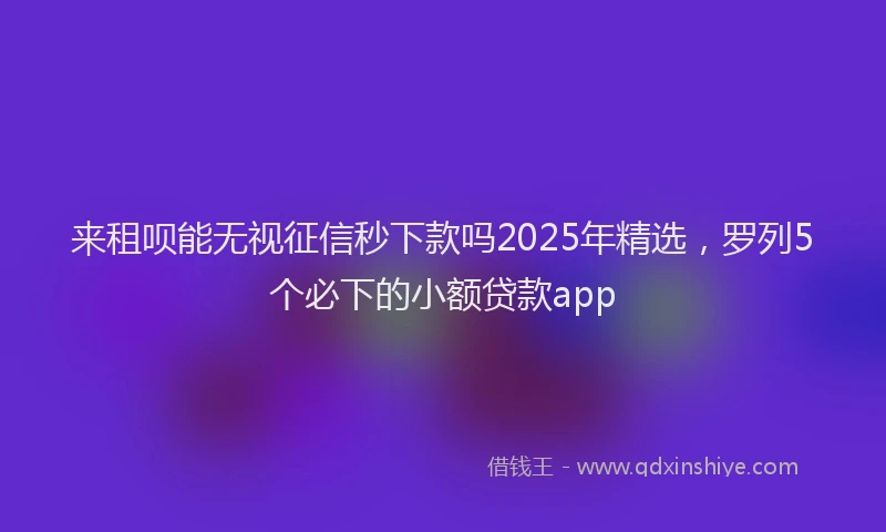 来租呗能无视征信秒下款吗2025年精选，罗列5个必下的小额贷款app