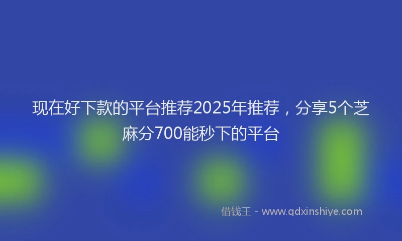 现在好下款的平台推荐2025年推荐，分享5个芝麻分700能秒下的平台