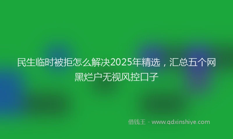 民生临时被拒怎么解决2025年精选，汇总五个网黑烂户无视风控口子