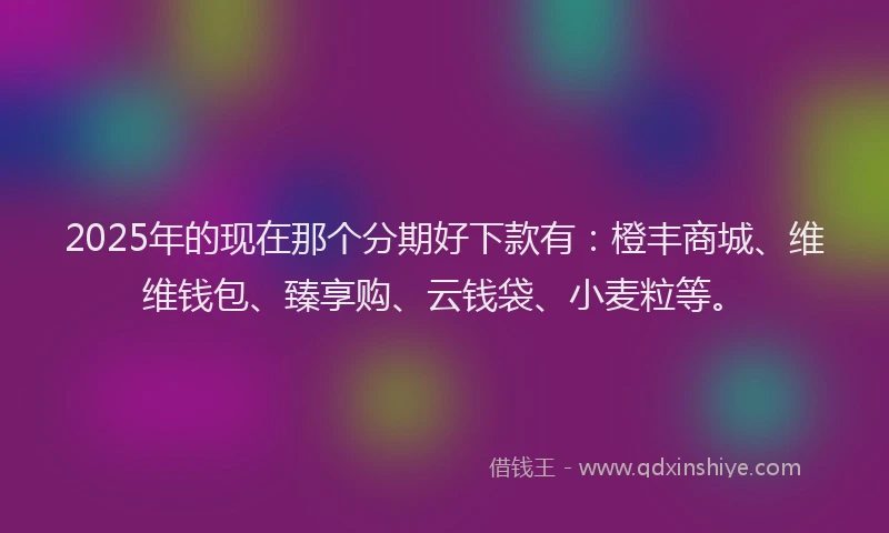 2025年的现在那个分期好下款有：橙丰商城、维维钱包、臻享购、云钱袋、小麦粒等。