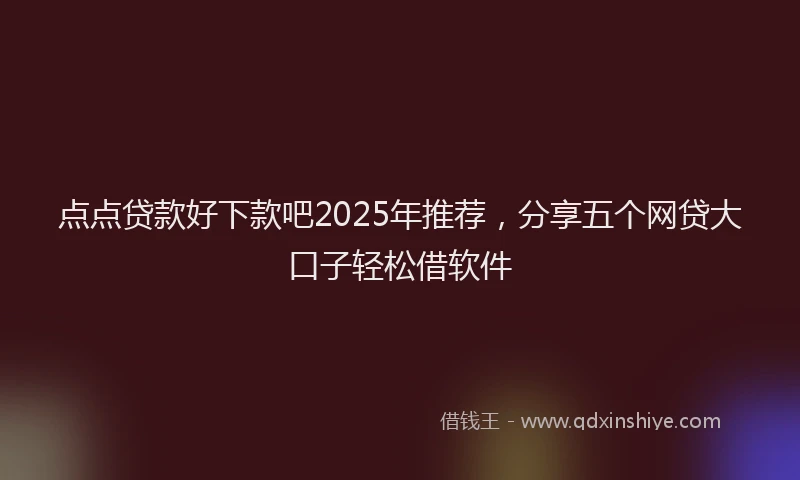 点点贷款好下款吧2025年推荐，分享五个网贷大口子轻松借软件