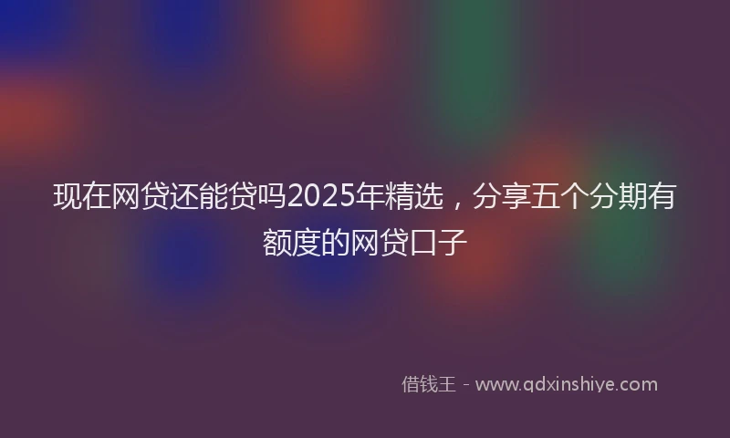 现在网贷还能贷吗2025年精选，分享五个分期有额度的网贷口子