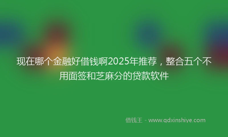 现在哪个金融好借钱啊2025年推荐，整合五个不用面签和芝麻分的贷款软件
