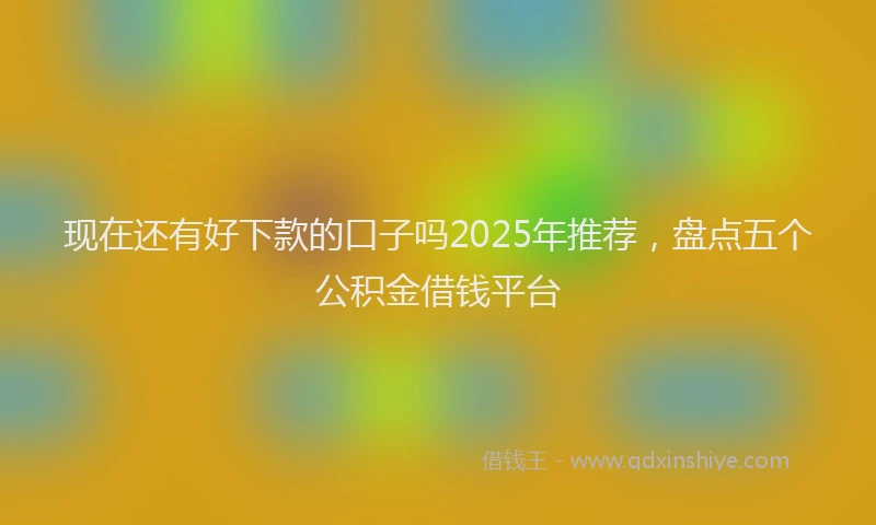现在还有好下款的口子吗2025年推荐，盘点五个公积金借钱平台