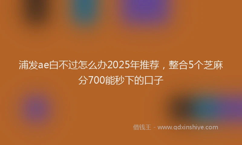 浦发ae白不过怎么办2025年推荐，整合5个芝麻分700能秒下的口子