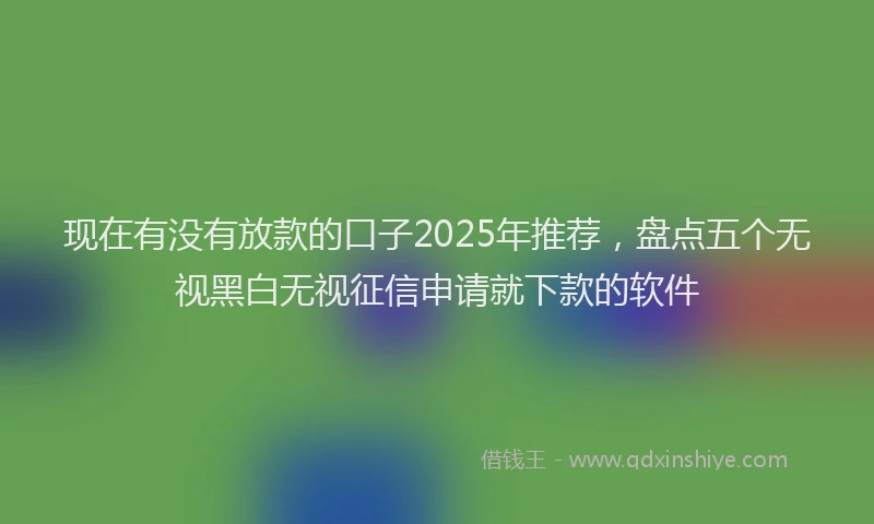 现在有没有放款的口子2025年推荐，盘点五个无视黑白无视征信申请就下款的软件