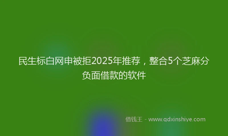 民生标白网申被拒2025年推荐，整合5个芝麻分负面借款的软件