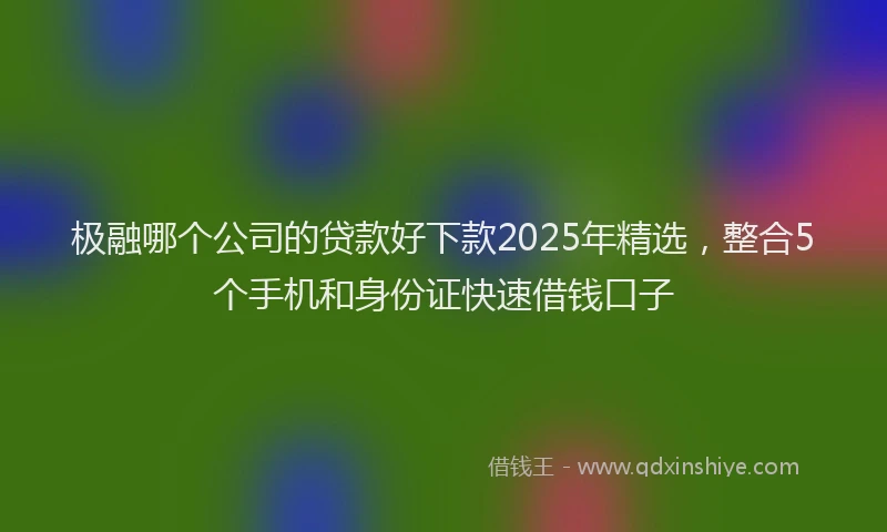 极融哪个公司的贷款好下款2025年精选，整合5个手机和身份证快速借钱口子