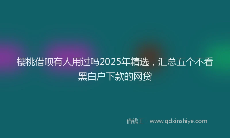 樱桃借呗有人用过吗2025年精选，汇总五个不看黑白户下款的网贷