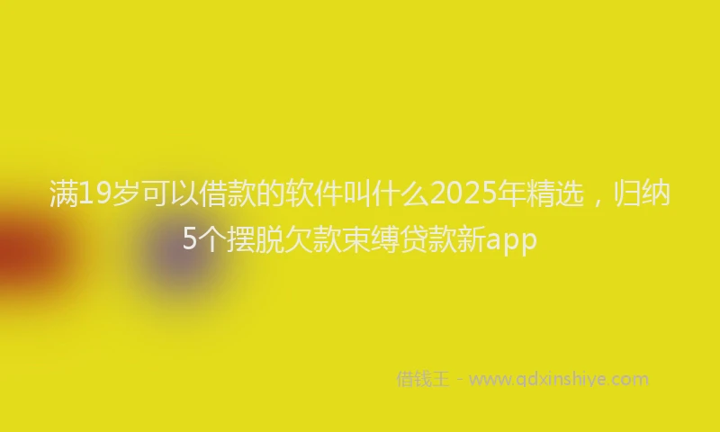 满19岁可以借款的软件叫什么2025年精选，归纳5个摆脱欠款束缚贷款新app