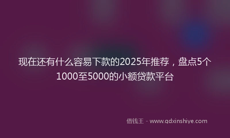 现在还有什么容易下款的2025年推荐，盘点5个1000至5000的小额贷款平台