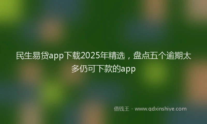 民生易贷app下载2025年精选，盘点五个逾期太多仍可下款的app