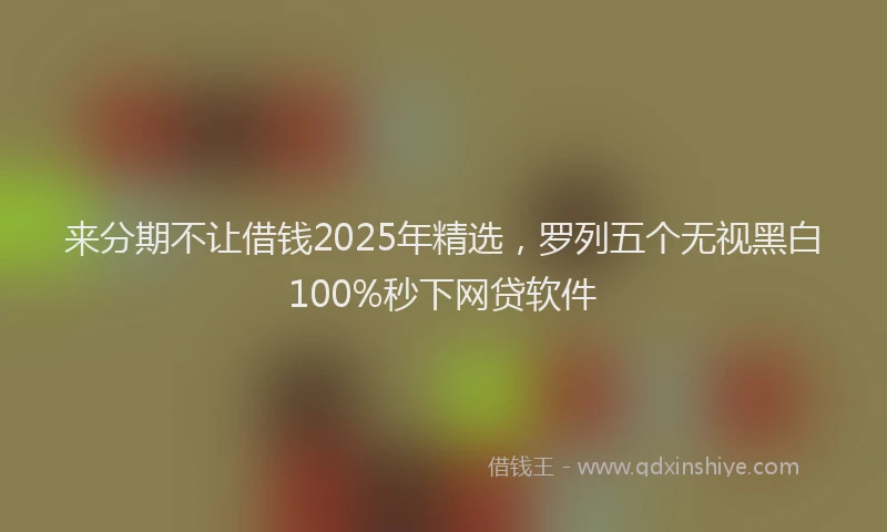 来分期不让借钱2025年精选，罗列五个无视黑白100%秒下网贷软件