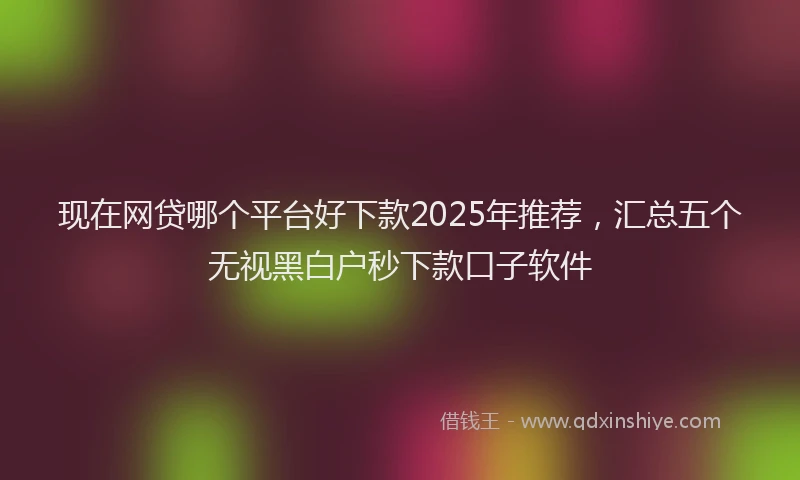 现在网贷哪个平台好下款2025年推荐，汇总五个无视黑白户秒下款口子软件