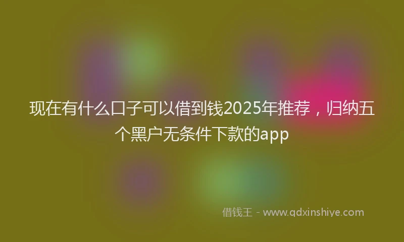 现在有什么口子可以借到钱2025年推荐，归纳五个黑户无条件下款的app