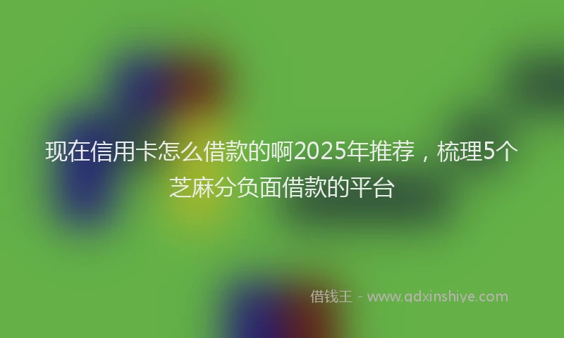 现在信用卡怎么借款的啊2025年推荐，梳理5个芝麻分负面借款的平台