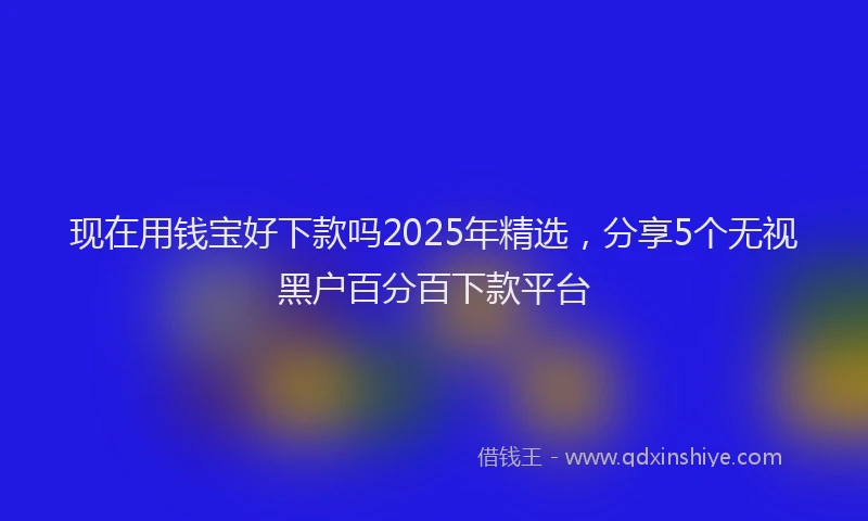 现在用钱宝好下款吗2025年精选，分享5个无视黑户百分百下款平台