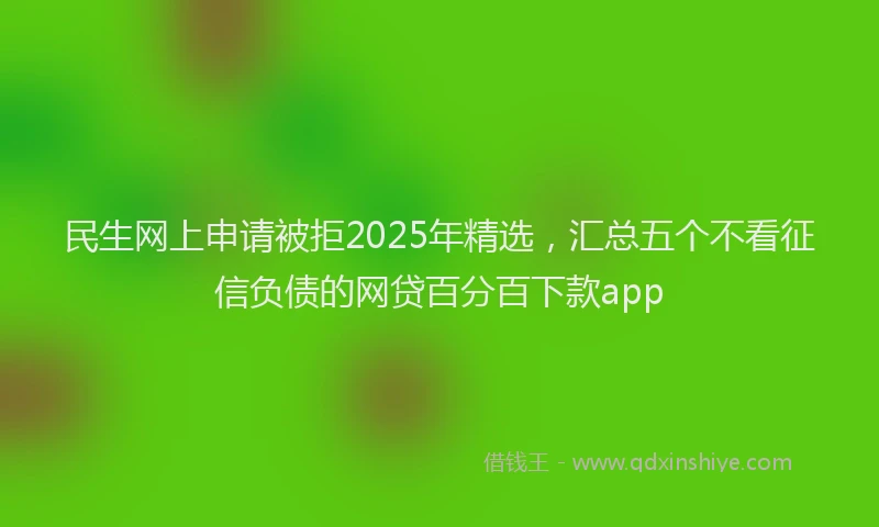 民生网上申请被拒2025年精选，汇总五个不看征信负债的网贷百分百下款app