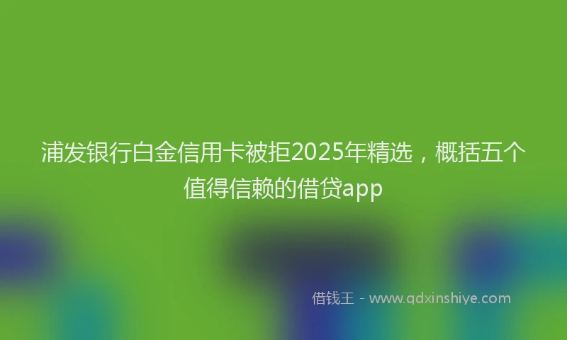 浦发银行白金信用卡被拒2025年精选，概括五个值得信赖的借贷app