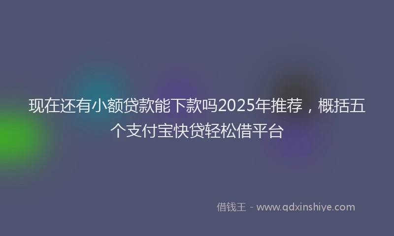 现在还有小额贷款能下款吗2025年推荐，概括五个支付宝快贷轻松借平台