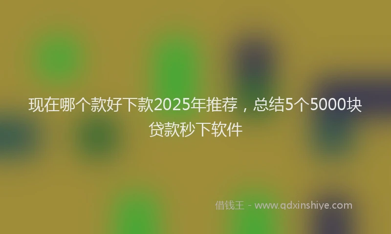 现在哪个款好下款2025年推荐，总结5个5000块贷款秒下软件