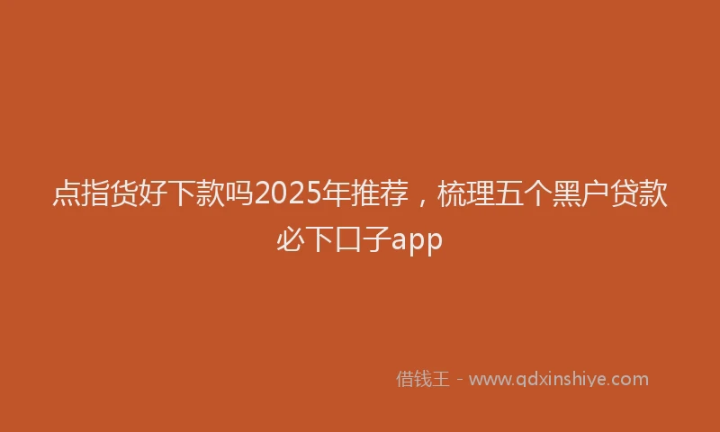 点指货好下款吗2025年推荐，梳理五个黑户贷款必下口子app