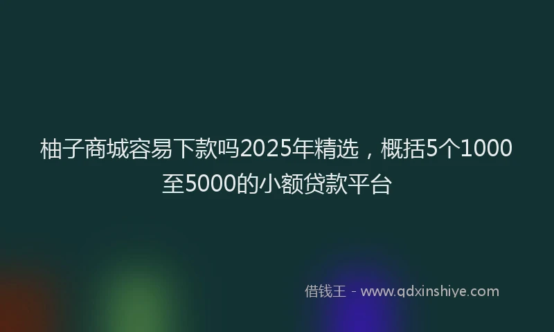 柚子商城容易下款吗2025年精选，概括5个1000至5000的小额贷款平台