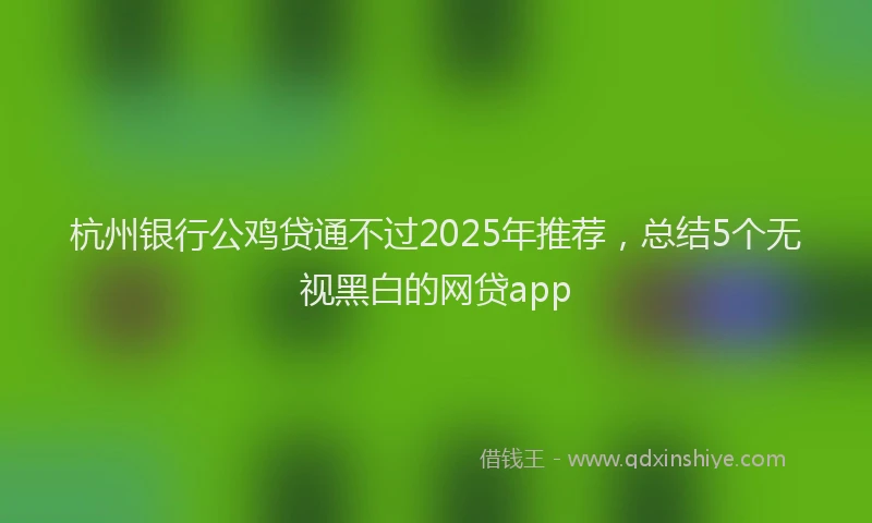 杭州银行公鸡贷通不过2025年推荐，总结5个无视黑白的网贷app
