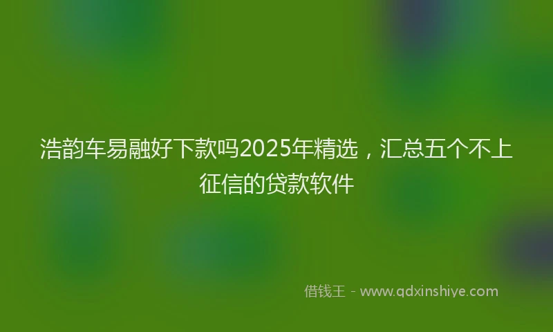 浩韵车易融好下款吗2025年精选，汇总五个不上征信的贷款软件