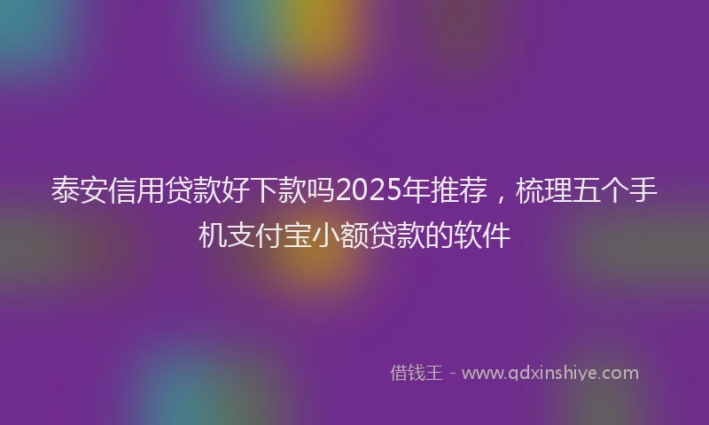 泰安信用贷款好下款吗2025年推荐，梳理五个手机支付宝小额贷款的软件