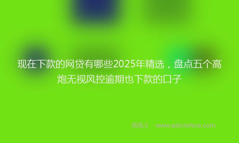现在下款的网贷有哪些2025年精选，盘点五个高炮无视风控逾期也下款的口子
