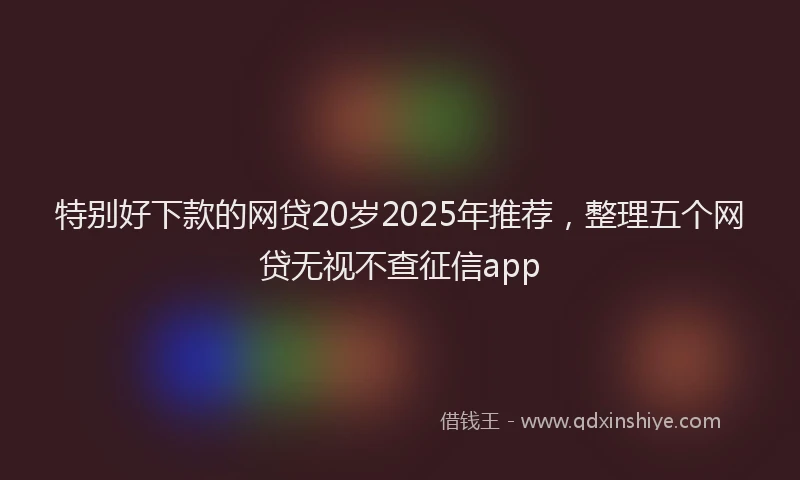特别好下款的网贷20岁2025年推荐，整理五个网贷无视不查征信app
