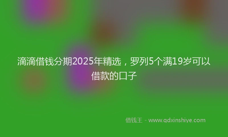 滴滴借钱分期2025年精选，罗列5个满19岁可以借款的口子