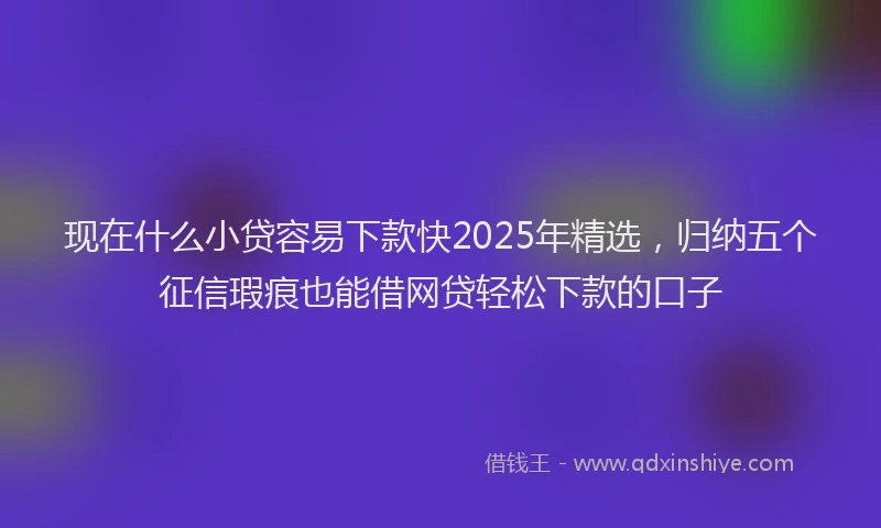 现在什么小贷容易下款快2025年精选，归纳五个征信瑕疵也能借网贷轻松下款的口子