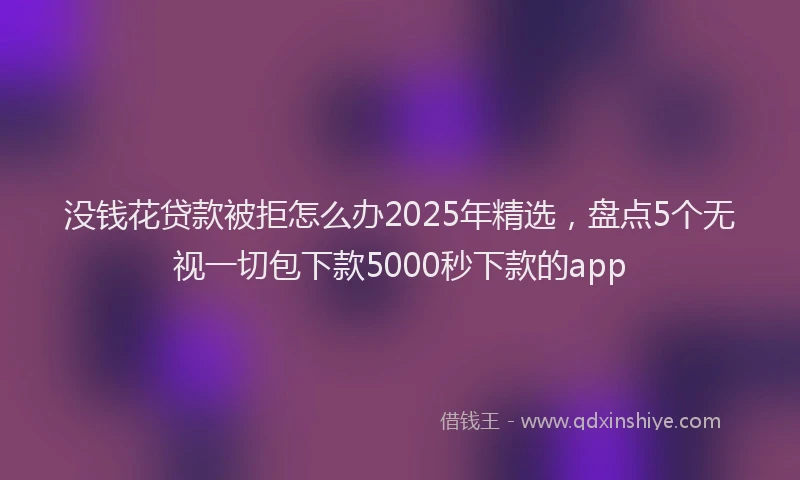 没钱花贷款被拒怎么办2025年精选，盘点5个无视一切包下款5000秒下款的app