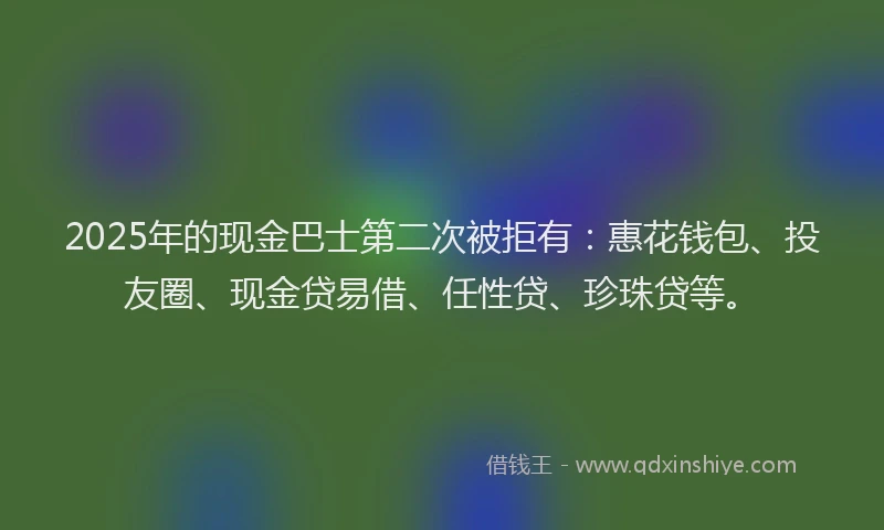 2025年的现金巴士第二次被拒有：惠花钱包、投友圈、现金贷易借、任性贷、珍珠贷等。