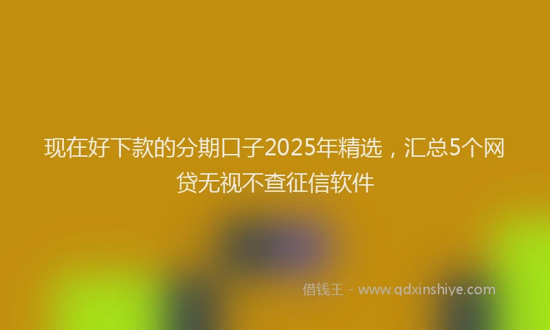 现在好下款的分期口子2025年精选，汇总5个网贷无视不查征信软件