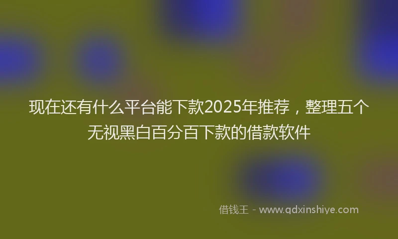 现在还有什么平台能下款2025年推荐，整理五个无视黑白百分百下款的借款软件