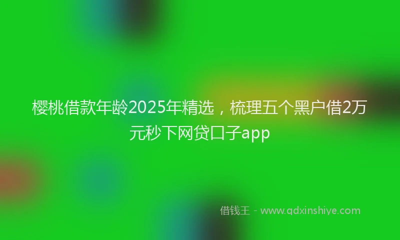 樱桃借款年龄2025年精选，梳理五个黑户借2万元秒下网贷口子app