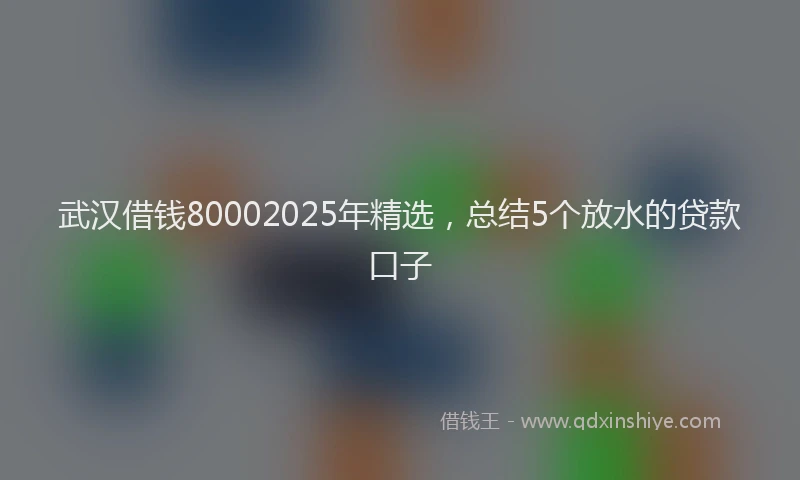 武汉借钱80002025年精选，总结5个放水的贷款口子