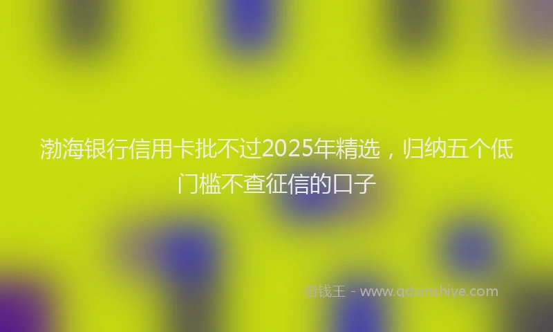 渤海银行信用卡批不过2025年精选，归纳五个低门槛不查征信的口子