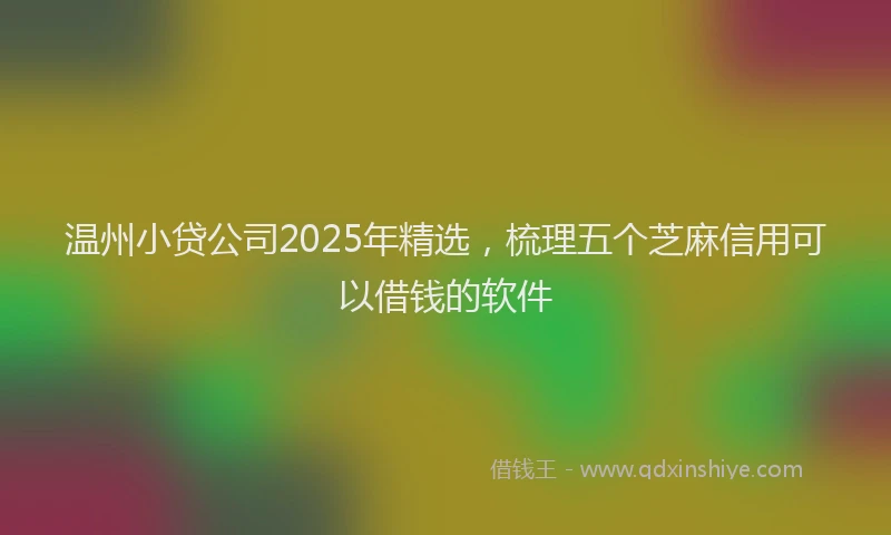温州小贷公司2025年精选，梳理五个芝麻信用可以借钱的软件