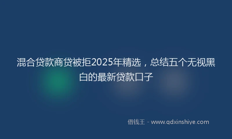 混合贷款商贷被拒2025年精选，总结五个无视黑白的最新贷款口子