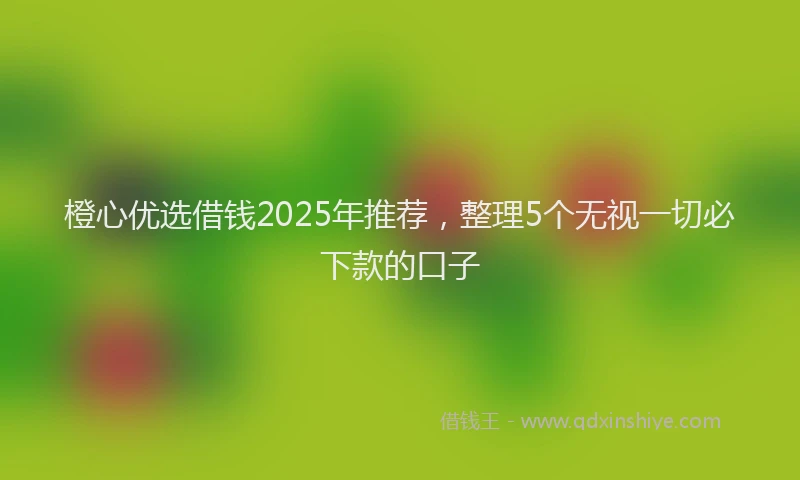 橙心优选借钱2025年推荐，整理5个无视一切必下款的口子