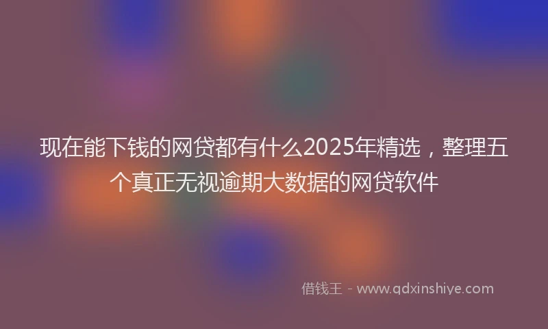现在能下钱的网贷都有什么2025年精选，整理五个真正无视逾期大数据的网贷软件