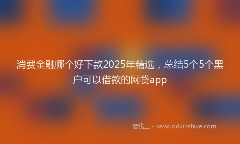 消费金融哪个好下款2025年精选，总结5个5个黑户可以借款的网贷app