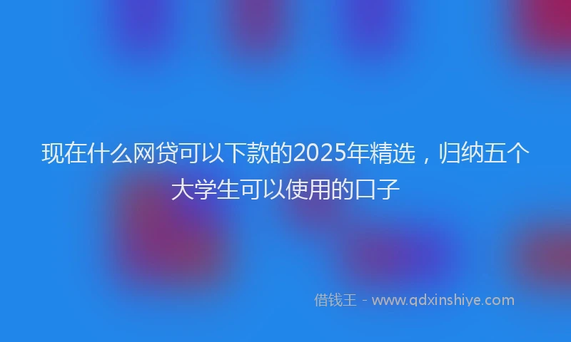 现在什么网贷可以下款的2025年精选，归纳五个大学生可以使用的口子