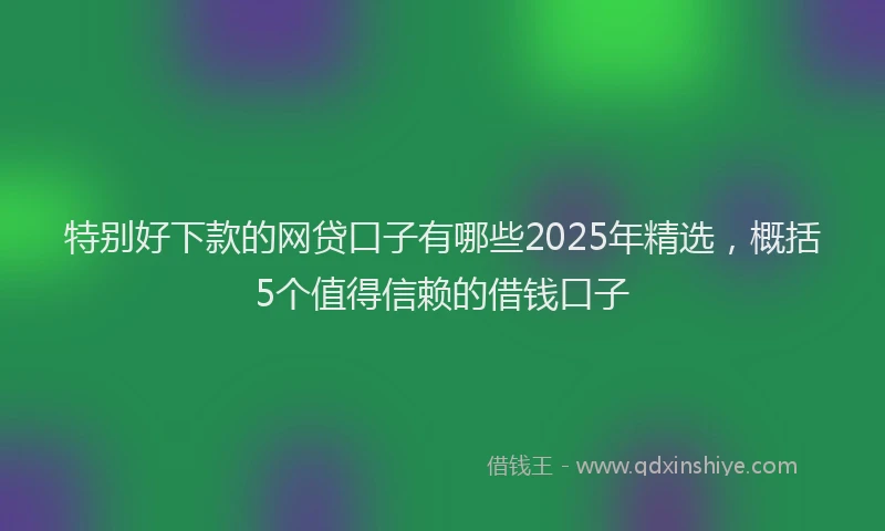 特别好下款的网贷口子有哪些2025年精选，概括5个值得信赖的借钱口子