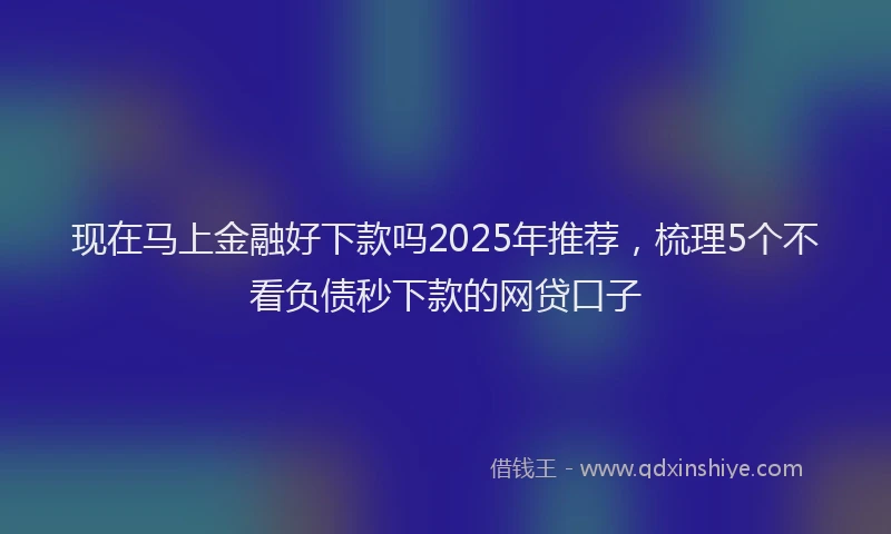 现在马上金融好下款吗2025年推荐，梳理5个不看负债秒下款的网贷口子
